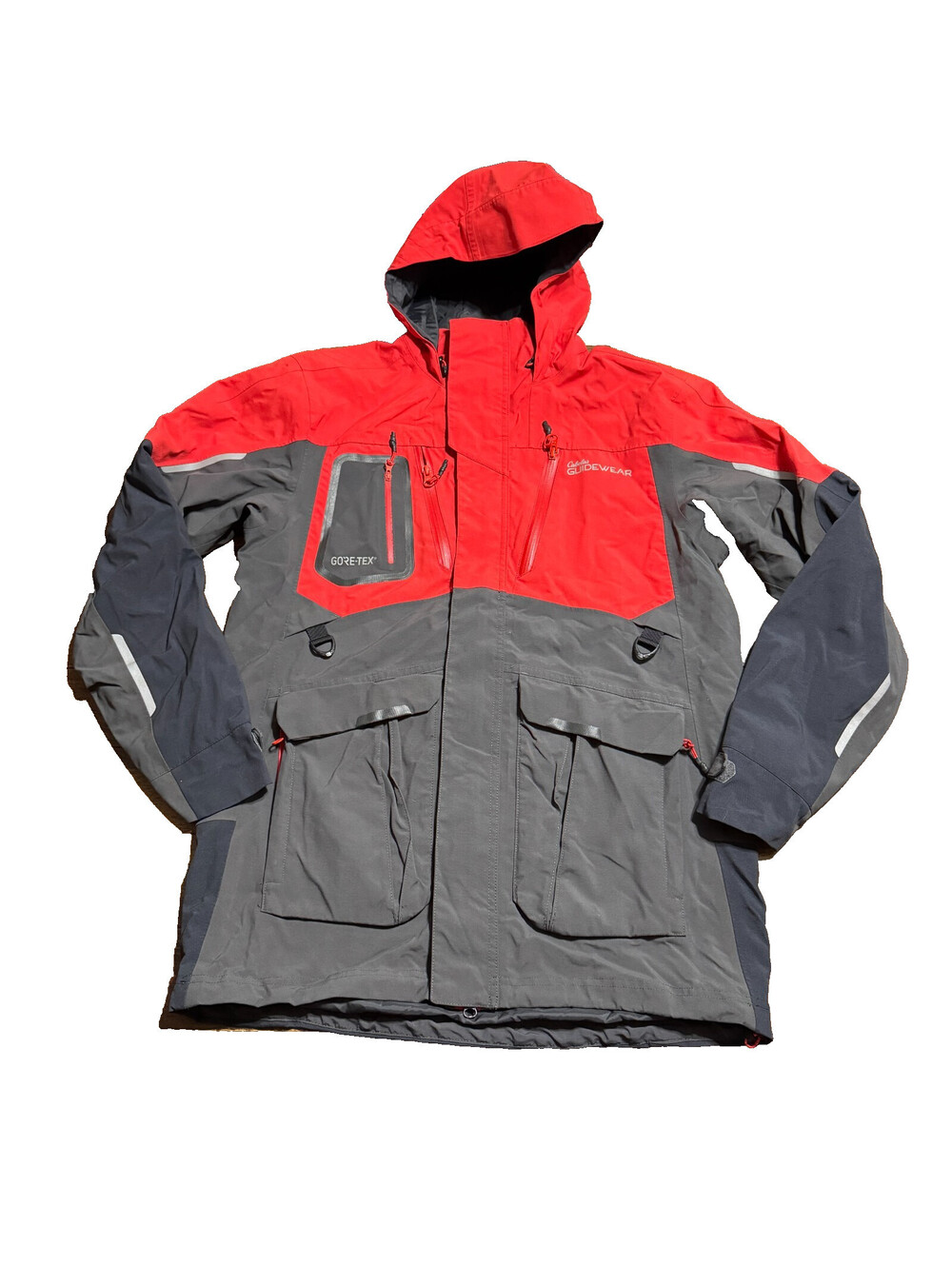 Cabela's Mens Guidewear GORE-TEX Parka Jacket L Red Grey Fishing Ski Gorpcore